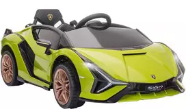 HOMCOM Vaikiškas elektrinis automobilis, 12V vaikiška transporto priemonė su 2.4G nuotolinio valdymo pulteliu, MP3 USB, garso signalas, elektrinė transporto priemonė su LED žibintais, 5 taškų saugos diržas, 3-5 km/val., skirta 3-5 metų vaikams, žalias