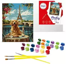 Art Active Ideyka tapybos pagal skaičius rinkinys Retriever in Paris KHO6627 40x50 AP0060
