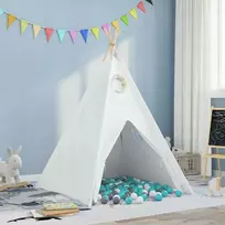 Teepee palapinė Balta 120 x 120 x 150 cm Audinys ir plastikas