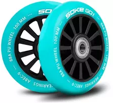 Soke 100 mm turkio spalvos riedžių ratukai paspirtukui, 2 vnt