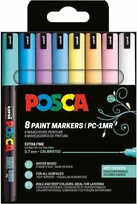 Posca - Švelnios spalvos, itin plonais galiukais rašikliai, 8 vnt. (401673)