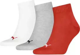 Puma Kojinės Unisex Quarter Baltas Pilkas Raudona 938589 23
