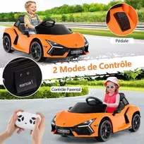 Promotions Elektrinis automobilis, licencijuotas Lamborghini Revuelto, 105x60x40 cm, oranžinis