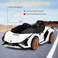 Promotions Vaikiškas elektrinis automobilis, Lamborghini, 108x64x41 cm, baltas