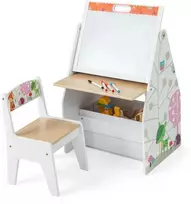 Promotions Vaikiška molbertas ir žaidimų stotis, 54x59x147 cm, pilka