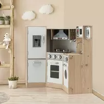 Promotions Vaikų kampelis medinė virtuvėlės žaidimų rinkinys, 105x49x85 cm, balta natūrali