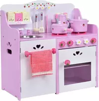 Promotions Medinė vaikų virtuvėlės žaislas, 59.9x29.5x62 cm, rožinė balta