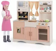 Promotions Vaikiška žaidimų virtuvėlė, 102x35x110 cm, Rožinė