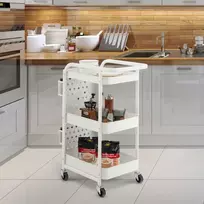 Promotions Virtuvės laikymo vežimėlis, 52x33x75 cm, baltas ir pilkas