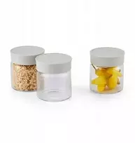 Mellow Yellow Mellow Geltona BUYDEEM Stikliniai stiklainiai 200 ml su dangteliu Nordic Pilkas spalvos, modelis CS1001