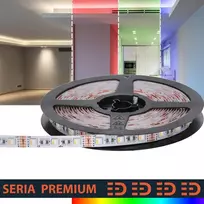 LED juostelė Prescot aukščiausios kokybės LED juosta E020-050-10-RGBNW50 12V 60led RGB+NW 4in1 SMD5050 (50) PL3Y