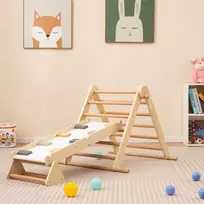 Promotions Laipiojimo rinkinys, 3-in-1 Pikler trikampis su dviem šonais nusileidimo kalneliu, 115x69x60 cm, natūralus