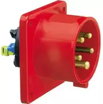BALS CEE įvadas, įmontuotas, H6, 400 V, 16 A, 5 polių, raudonas, tiesus, su flanšu 75x75 mm, „Quick Connect®“ IP44, poliamidas