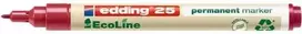 EDDING 25 EcoLine - Raudona - Apvalus antgalis - Polipropilenas (PP) - Vidutinis - 1 mm - Kartonas - Stiklas - Oda - Metalas - Popierius - Plastikas - Mediena