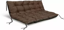 Aio Factory Sodo pagalvėlių komplektas 120/80 cm + 120/40 cm suoliukams, atsparus vandeniui, rudas