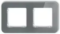 Karlik Elektrotechnik 28-0-IRSZ-2 ICON Universalus dvigubas suapvalintas rėmas - stiklo efektas (rėmas: grafito dugnas: baltas) 28-0-IRSZ-2