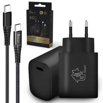 Extralink Smart Life | USB Type-C to Type-C cable set, 200cm, Black + 18W PD3.0 charger | Black