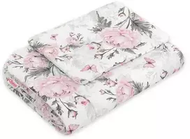 Bobono Patalynės komplektas kūdikiui su rožiniais bijūnais 75x100cm Newborn