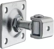 PSG 61.018.01 vyris su plokštele 80x80x3mm - M16 sriegis (reguliuojamas, cinkuota kilpa)