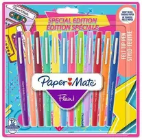 Papermate Paper Mate Flair Retro markeriai 12 vnt. su A3 formato juodu kortelių bloku