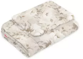 Bobono Kūdikio patalynės komplektas 75x100 cm smėlio spalvos su bijūnais NEWBORN