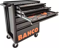 6 stalčių įrankių vežimėlis su 216 „Bahco“ įrankių [1472K6BKFFSD]