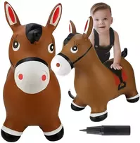 Woopie Vaikiškas guminis šokinėjimo arkliukas ir pompa