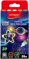 Tekstilės dažai Keyroad 5 spalvų 20ml, šviečiantys tamsoje