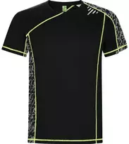 Roly Techniniai marškinėliai reglano rankovėmis ir sublimaciniais įsiuvais SOCHI Spausdinti juoda