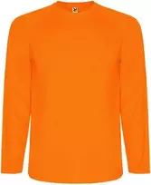 Roly Techniniai ilgomis rankovėmis marškinėliai su reglano raštu MONTECARLO L/S Fluoro oranžinė