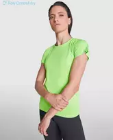 Roly Priglundantys trumpomis rankovėmis marškiniai CONTROL-DRY IMOLA WOMAN Žalia fluoro