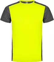 Roly Techniniai marškinėliai trumpomis rankovėmis ZOLDER Fluoro geltona / virsjinio juoda