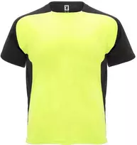 Roly Trumpų rankovių techniniai reglano marškinėliai BUGATTI Fluoro geltona/juoda