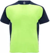 Roly Trumpų rankovių techniniai reglano marškinėliai BUGATTI Fluoro žalia / tamsi mėlyna