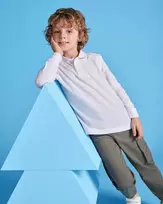Roly Ilgarankoviai polo marškiniai su briaunuota apykakle CARPE CHILD Balta