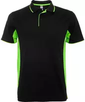 Roly Trumpų rankovių techniniai polo marškinėliai, idealiai tinkantys sportui MONTMELO Juoda/laimė