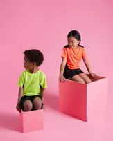 Roly Techniniai marškinėliai trumpomis rankovėmis DETROIT Fluoro koralų/juoda