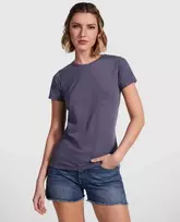 Roly Viržių imitacijos trumpų rankovių marškinėliai FOX WOMAN Heather denim