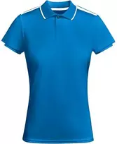 Roly Antibakteriniai moteriški polo marškiniai trumpomis rankovėmis TAMIL WOMAN Karališkai mėlyna/balta