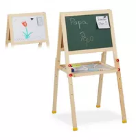 Relaxdays Vaikų stovimas kreidos ir magnetinė lenta, 77x39x44.5 cm, balta