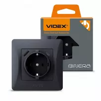 Potinkinis kištukinis lizdas 1V + prievadai (USB-A + USB-C), Videx Binera, juodas grafitas, IP20 VF-BNSK1GUC-BG – integruoti USB-A ir USB-C lizdai tiesioginiam išmaniųjų telefonų krovimui