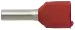 Ergom E08KH-02020104801 Izoliuota kabelio antgalis HI 2X1/8 DIN, raudonas E08KH-02020104801 /100 vnt./