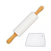 Winder Home Silikoninis tešlos kočėlas 43 cm + baltas plastikinis peilis tešlai
