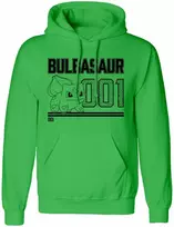 Vaikiškas džemperis su gobtuvu Pokémon Bulbasaur Line Art Žalia