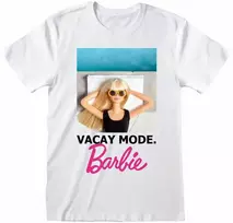Marškinėliai su trumpomis rankovėmis Barbie Vacay Mode Balta Abiejų lyčių