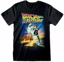Marškinėliai su trumpomis rankovėmis Back to the Future Poster Juoda Abiejų lyčių