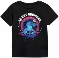Vaikiška Marškinėliai su trumpomis rankovėmis Stitch So Not Ordinary Juoda