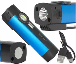 Geko žibintuvėlis daugiafunkcis žibintuvėlis su magnetu + UV LED COB 5W 2000mAh 300lm IP54 – Vitrina (12/96)