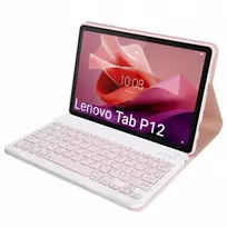Strado Dėklas su klaviatūra Bluetooth do Lenovo Tab P12 TB-370 (Rožinė)