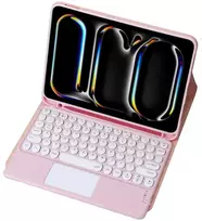 Strado Dėklas su klaviatūra Bluetooth touchpad do iPad Pro 11 Gen5 (Rožinė)